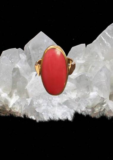 Red Oval Bronze Ring